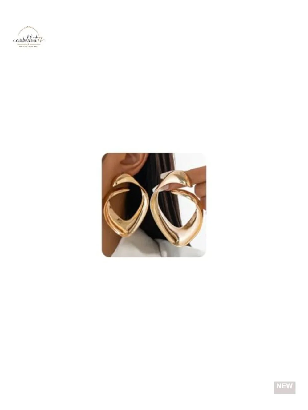 Chunky Hoop Earrings Large Irregular Geometric Spiral Statement Jewelry